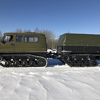 Unzha ZVM-3402 two-link tracked snow and swamp-going vehicle with link tracks, фото 1