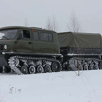 Unzha ZVM-3402 two-link tracked snow and swamp-going vehicle with link tracks, фото 7