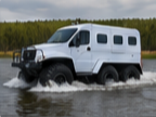 Wheeled snow and swamp-going vehicles
