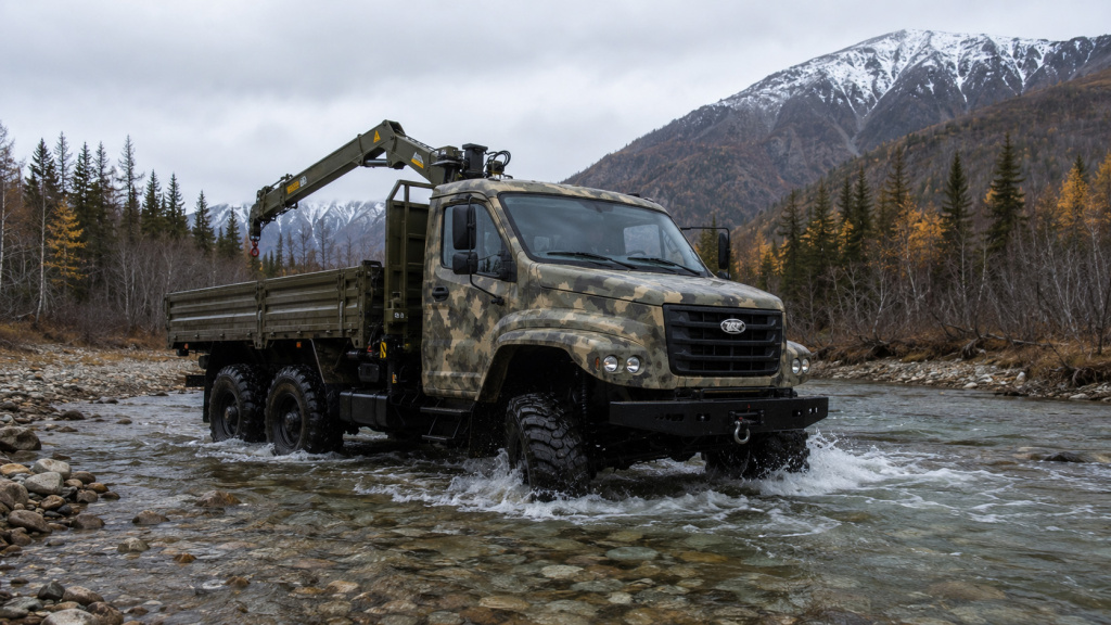 Сивер ЗВМ-39081 6х6 Камчатка Брод через Колымский приток – ООО Завод Вездеходных Машин