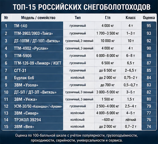 ТОП 15 российских снегоболотоходов ТОП 15 российских снегоболотоходов